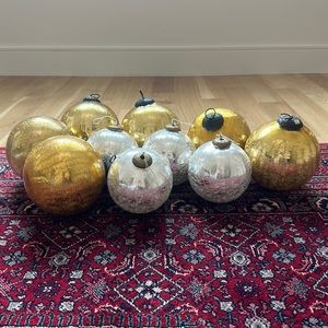 Restoration Hardware Christmas Ornaments: Crackle Glass Bulbs